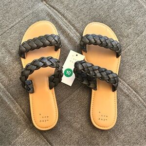 NWT Sandals! Black braided trendy sandals